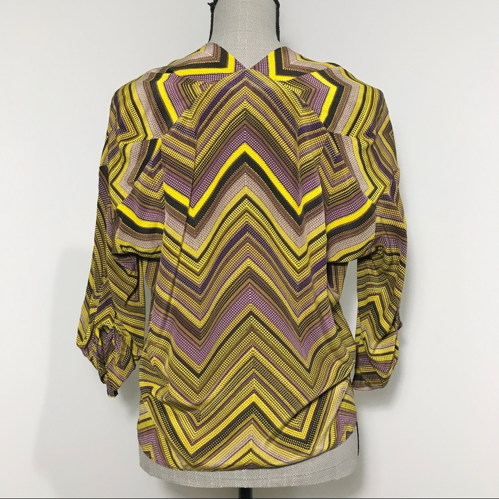 Anthropologie Charlie Jade Silk Chevron Blouse - Picture 5 of 8